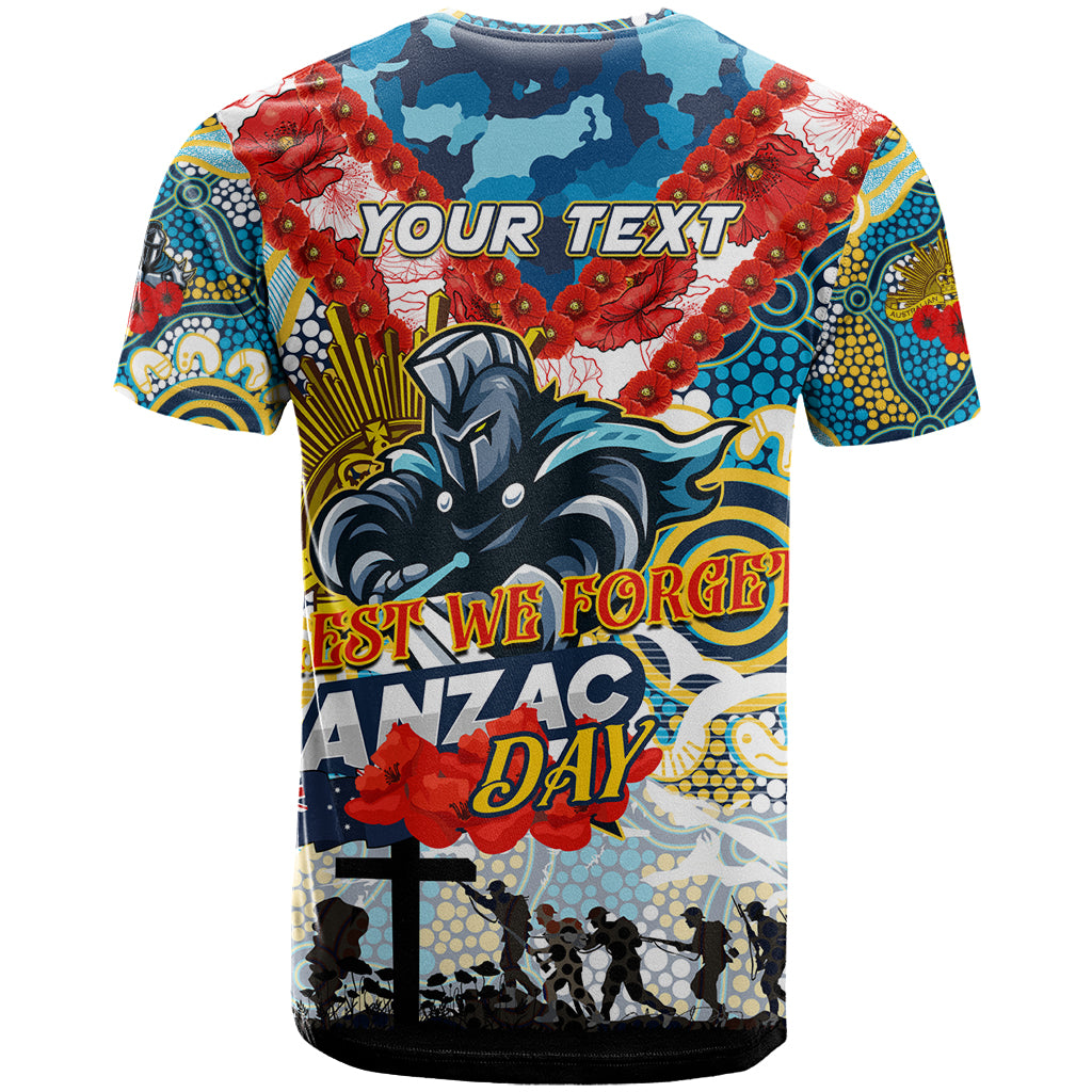 Personalised Titans ANZAC Day T Shirt Aboriginal Rising Sun - Vibe Hoodie Shop