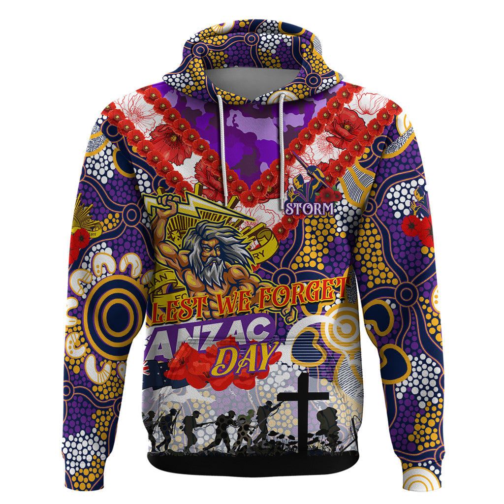 Personalised Storm ANZAC Day Hoodie Aboriginal Rising Sun - Vibe Hoodie Shop