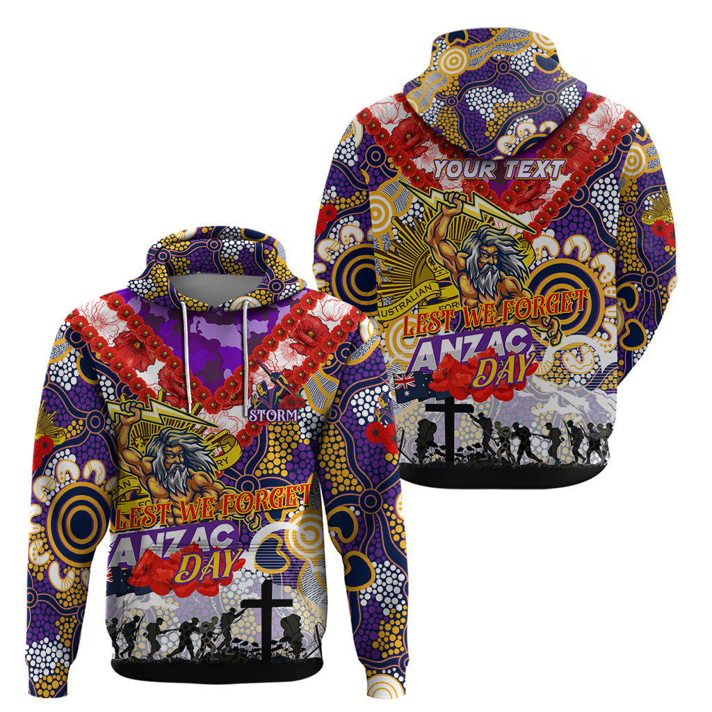 Personalised Storm ANZAC Day Hoodie Aboriginal Rising Sun - Vibe Hoodie Shop