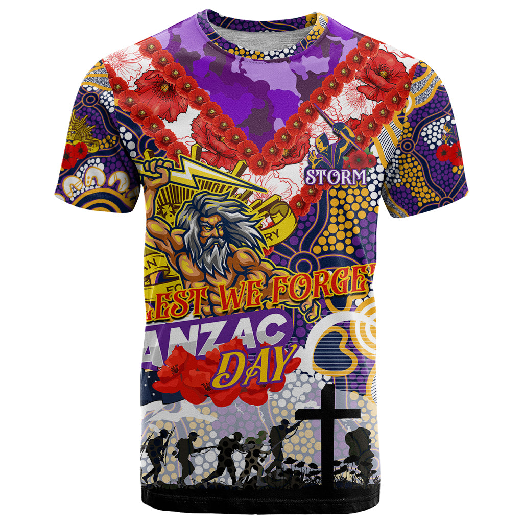 Personalised Storm ANZAC Day T Shirt Aboriginal Rising Sun - Vibe Hoodie Shop