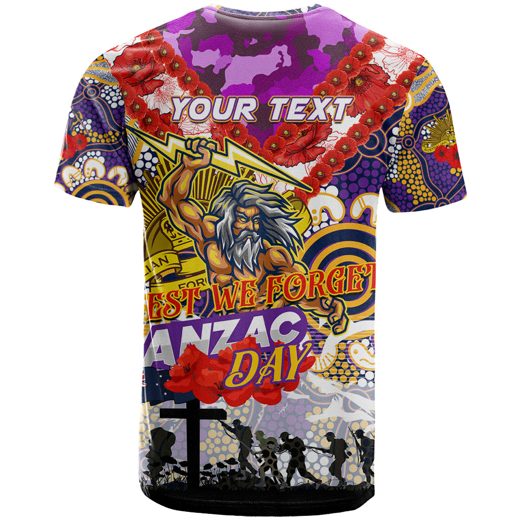 Personalised Storm ANZAC Day T Shirt Aboriginal Rising Sun - Vibe Hoodie Shop