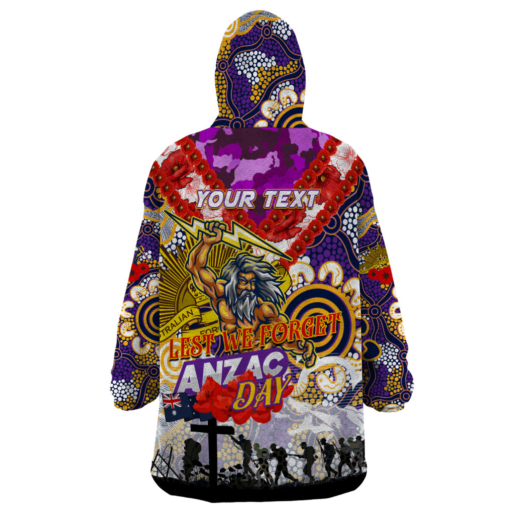 Personalised Storm ANZAC Day Wearable Blanket Hoodie Aboriginal Rising Sun - Vibe Hoodie Shop