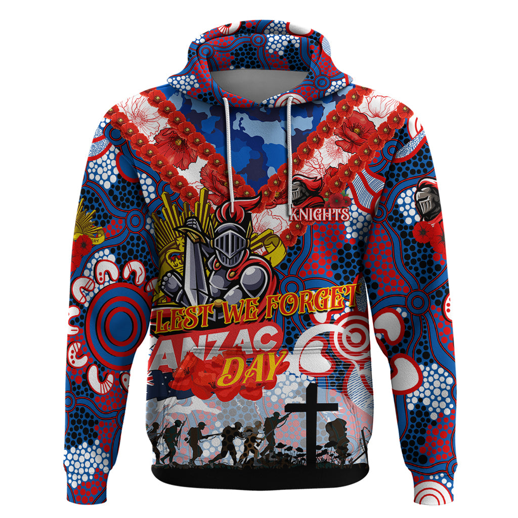 Personalised Knights ANZAC Day Hoodie Aboriginal Rising Sun - Vibe Hoodie Shop