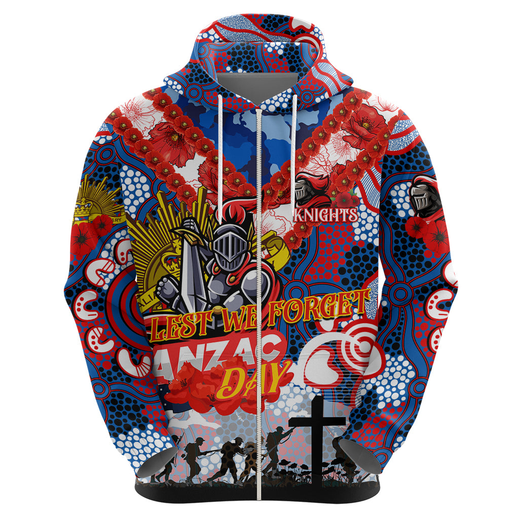 Personalised Knights ANZAC Day Hoodie Aboriginal Rising Sun - Vibe Hoodie Shop