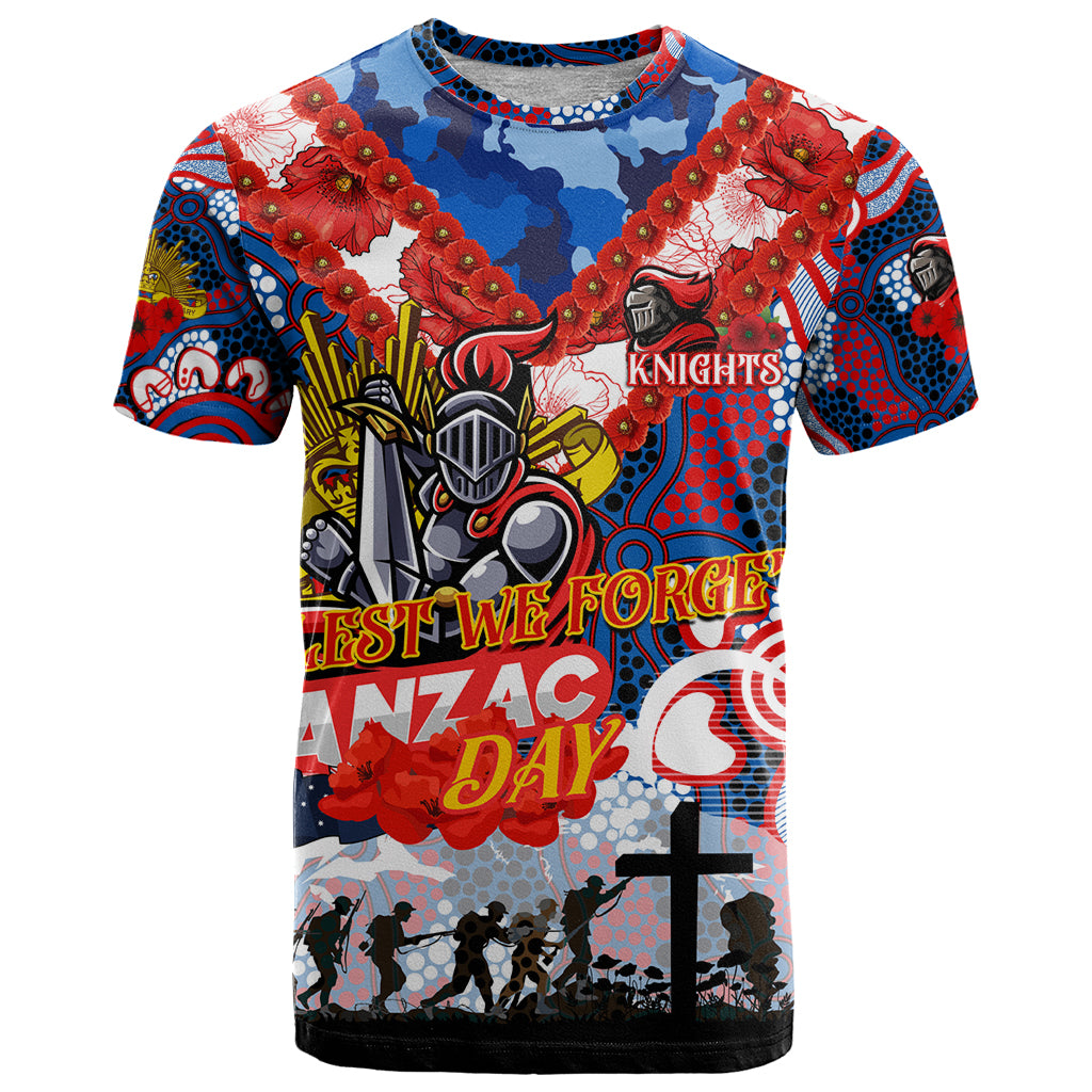 Personalised Knights ANZAC Day T Shirt Aboriginal Rising Sun - Vibe Hoodie Shop