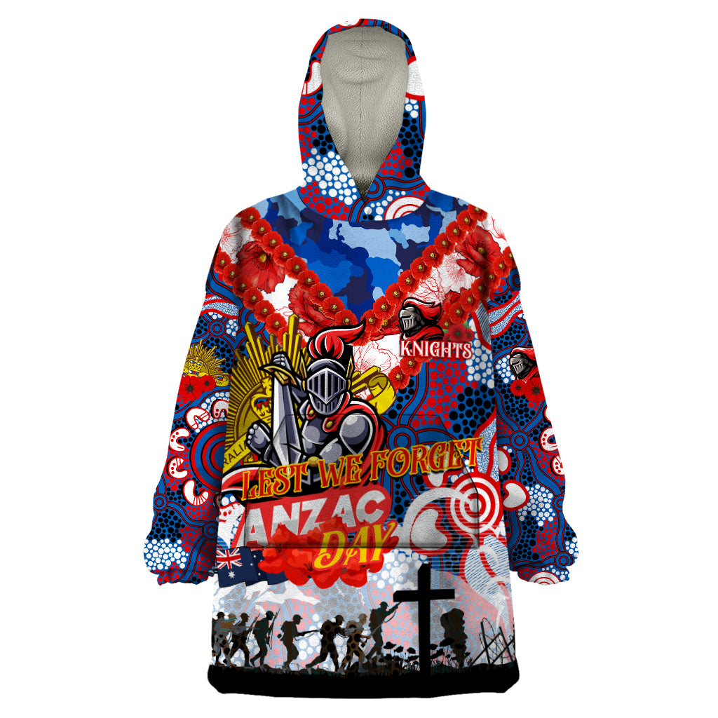 Personalised Knights ANZAC Day Wearable Blanket Hoodie Aboriginal Rising Sun - Vibe Hoodie Shop