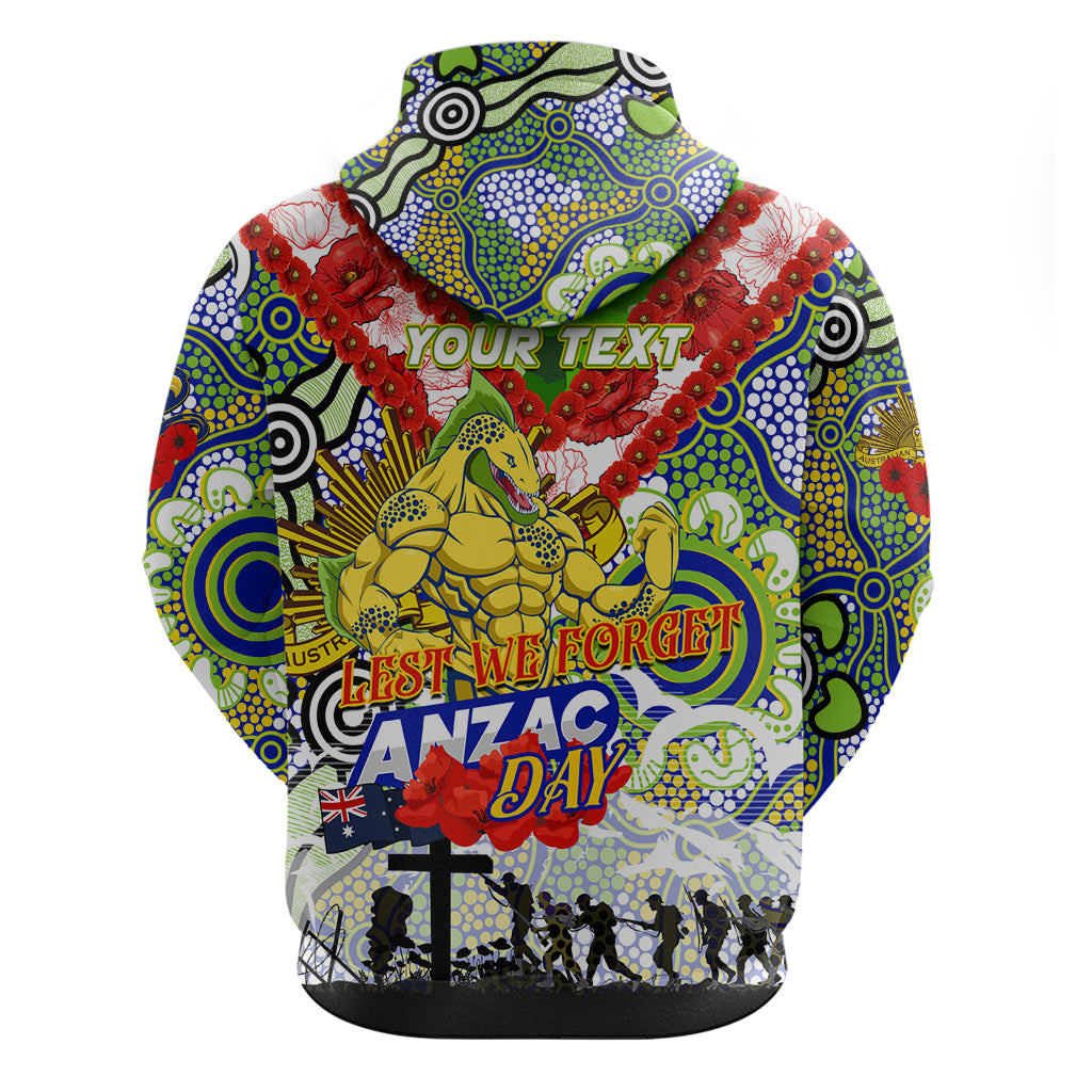 Personalised Eels ANZAC Day Hoodie Aboriginal Rising Sun - Vibe Hoodie Shop