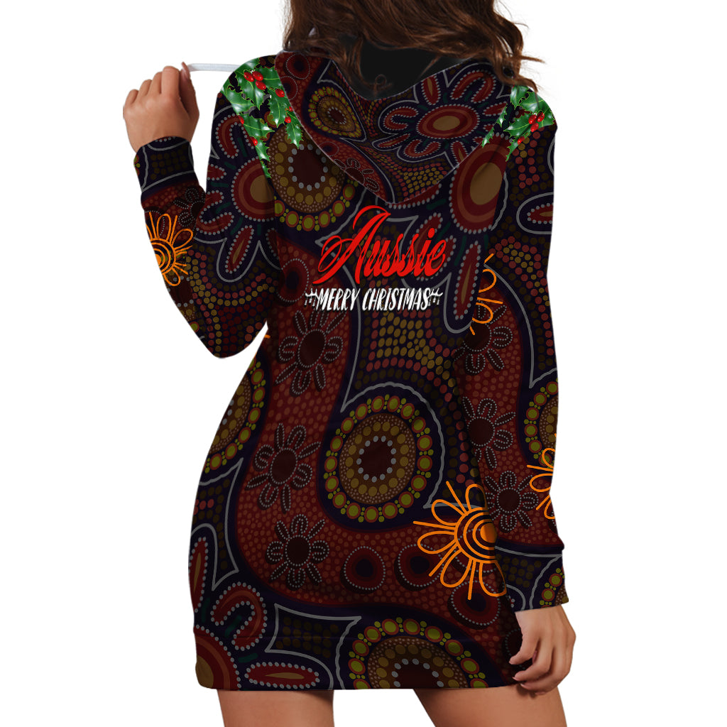 Aboriginal Christmas Hoodie Dress Aussie Koala Christmas Tree with Aboriginal Inspired - Vibe Hoodie Shop