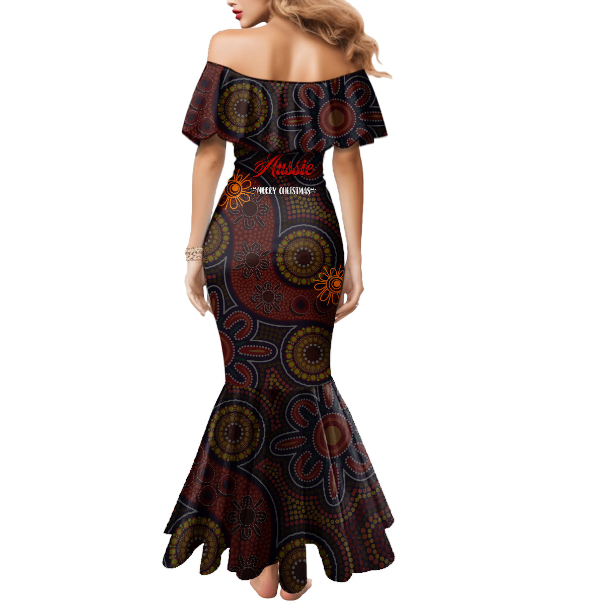 aboriginal-christmas-mermaid-dress-aussie-koala-christmas-tree-with-aboriginal-inspired