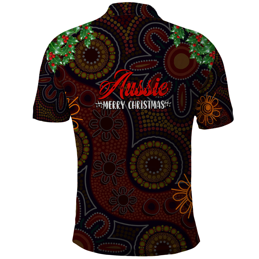 Aboriginal Christmas Polo Shirt Aussie Koala Christmas Tree with Aboriginal Inspired - Vibe Hoodie Shop