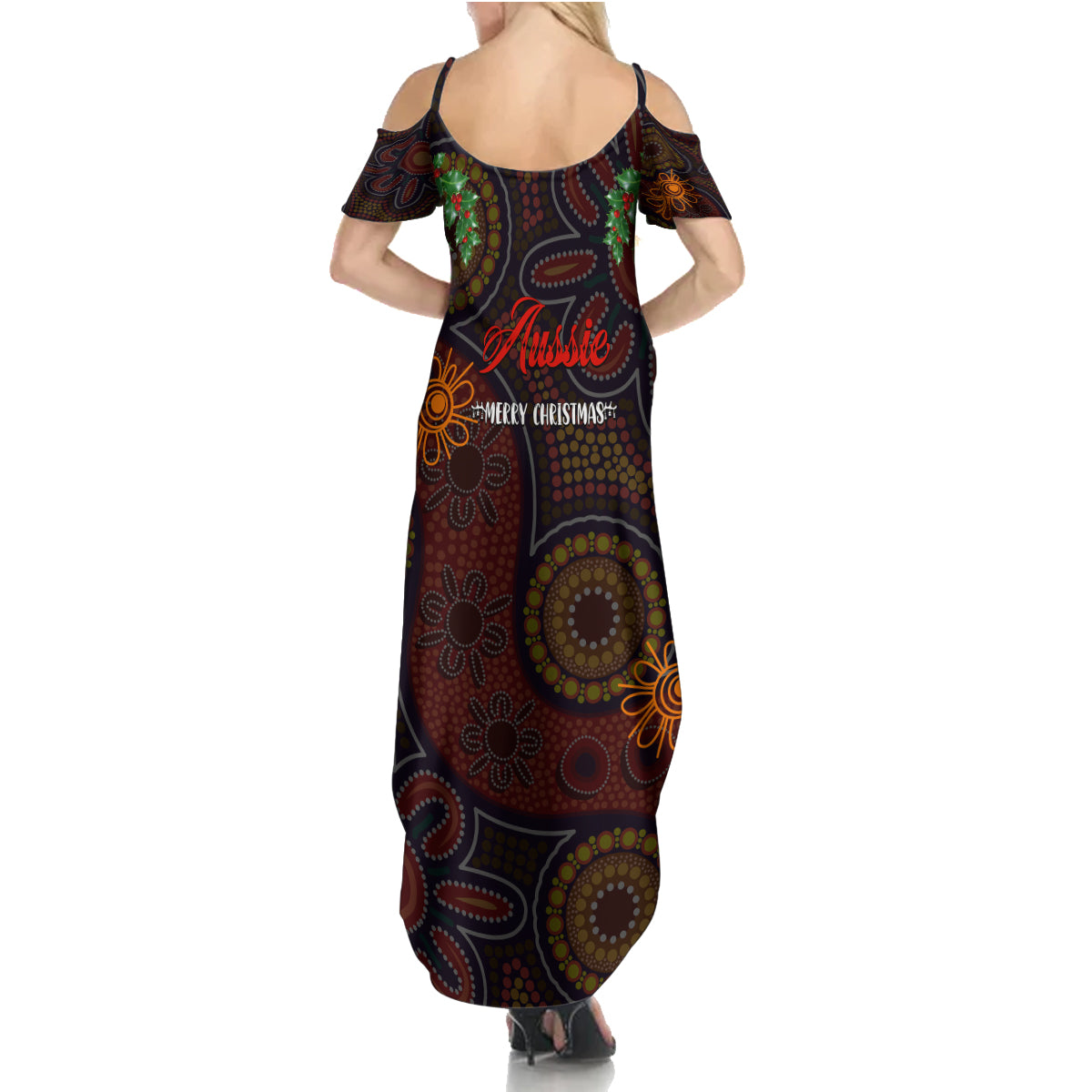 aboriginal-christmas-summer-maxi-dress-aussie-koala-christmas-tree-with-aboriginal-inspired