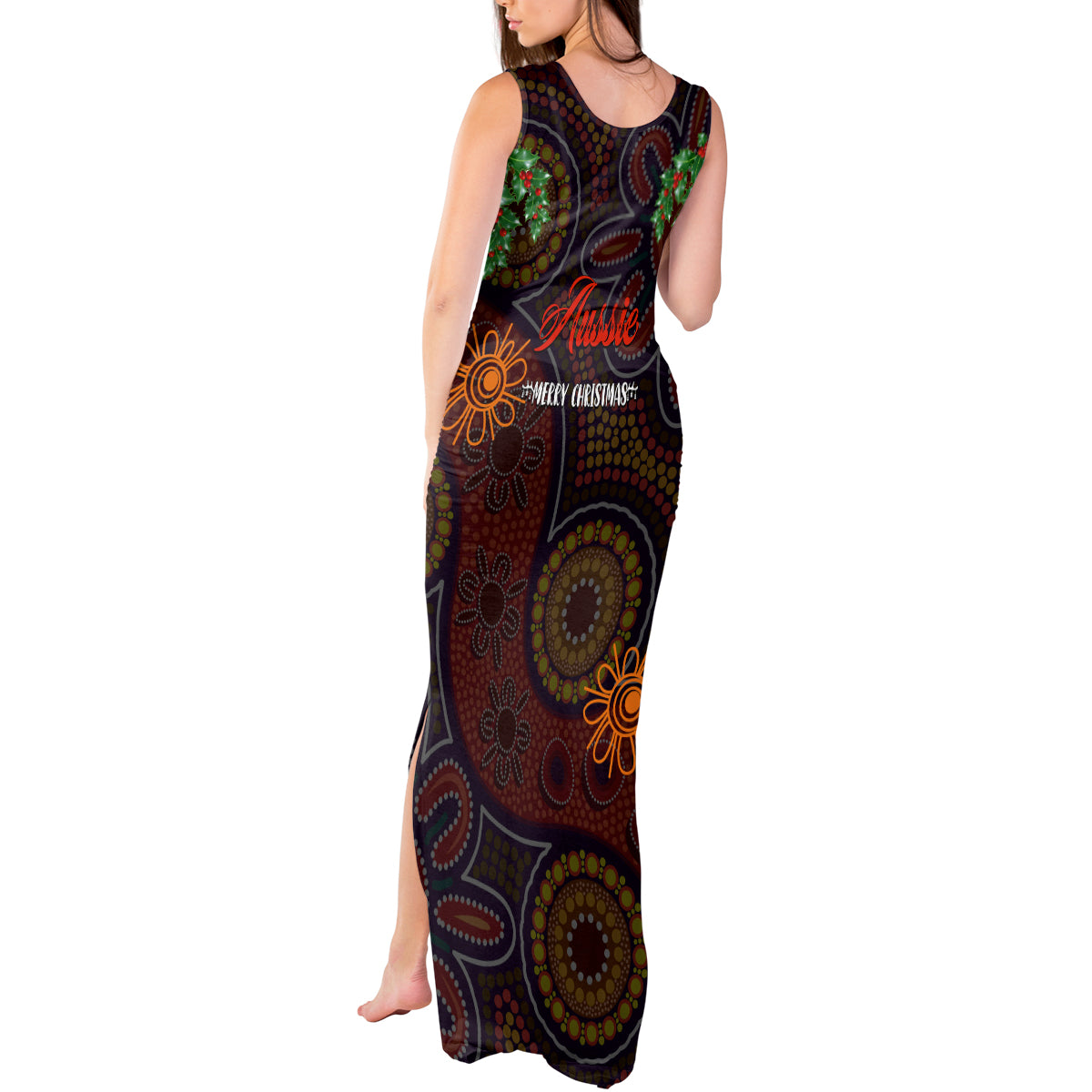 aboriginal-christmas-tank-maxi-dress-aussie-koala-christmas-tree-with-aboriginal-inspired