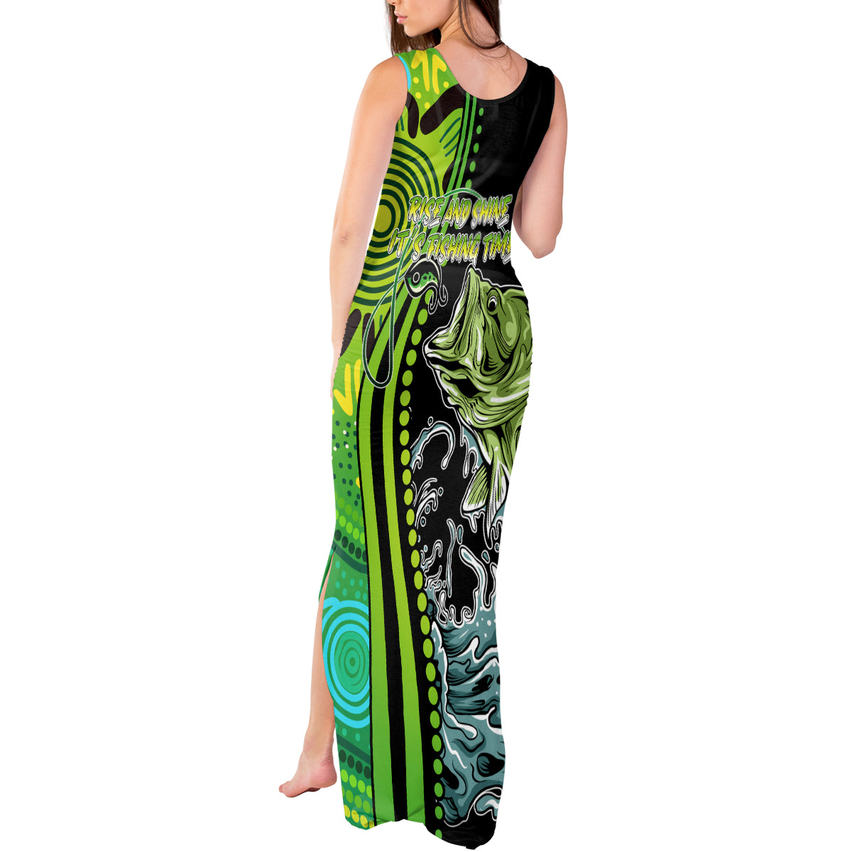 australia-fishing-tank-maxi-dress-aboriginal-rise-and-shine-a-bass-fish-jumps-out-of-water-and-aboriginal-patterns-inspired