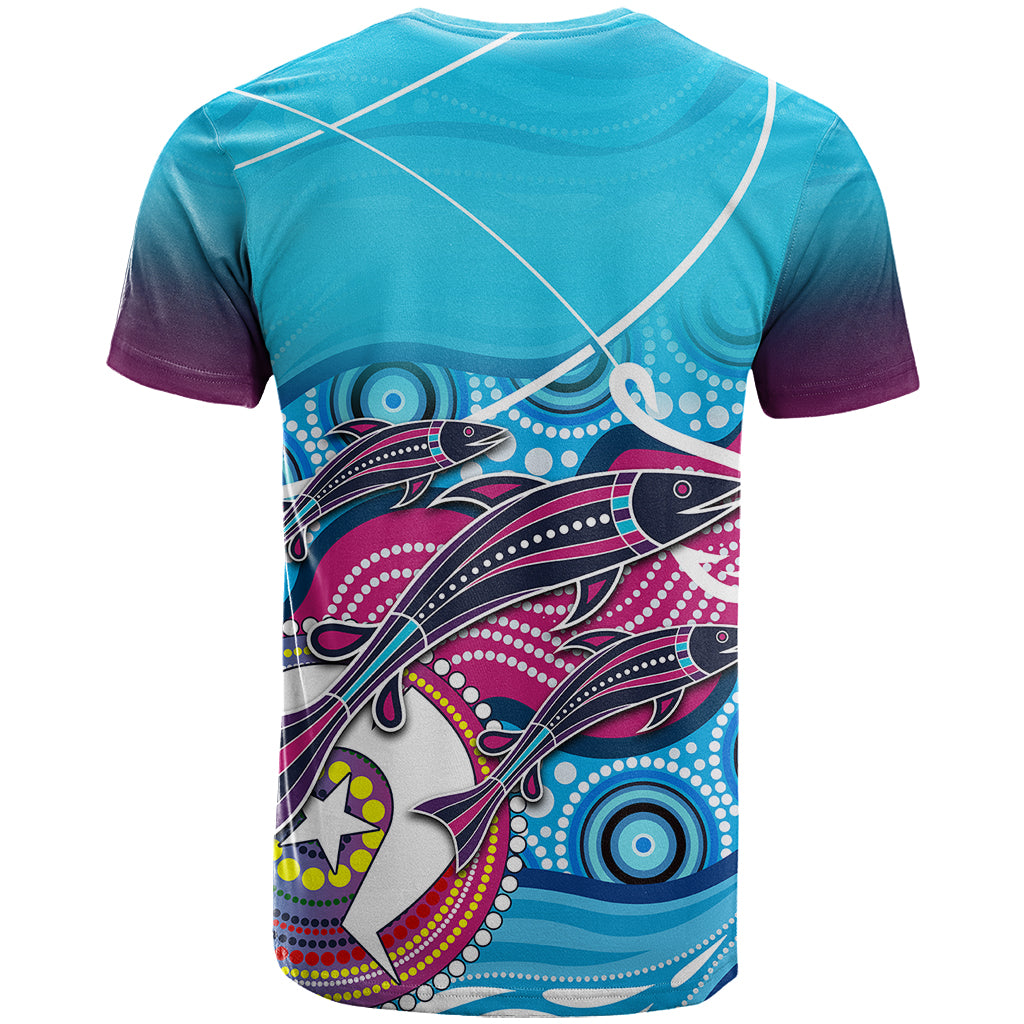 Australia Fishing T Shirt Fishaholic With The Dhari Symbol And Aboriginal Pattern - Vibe Hoodie Shop