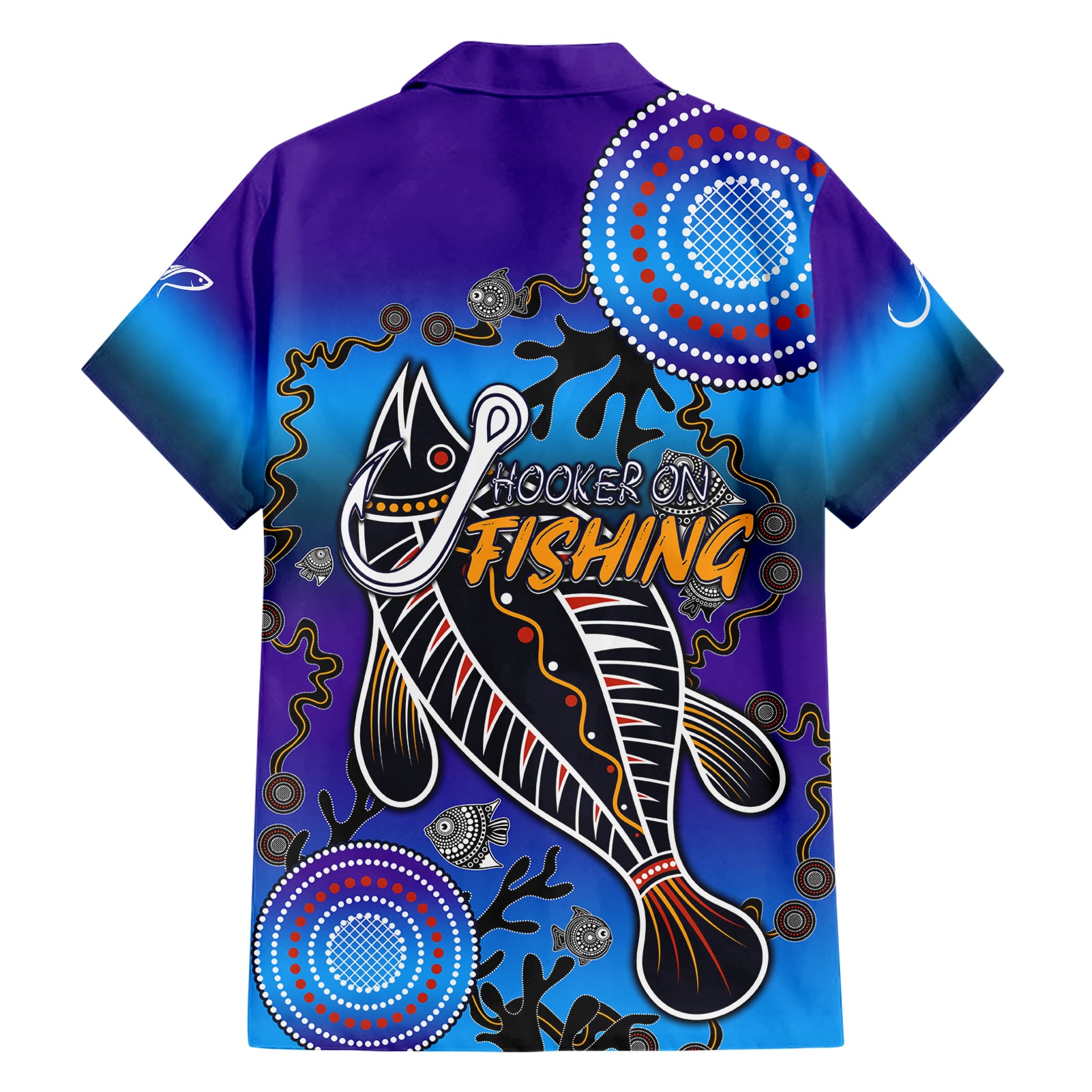 australia-fishing-family-matching-short-sleeve-bodycon-dress-and-hawaiian-shirt-hooked-on-fishing-with-aboriginal-patterns