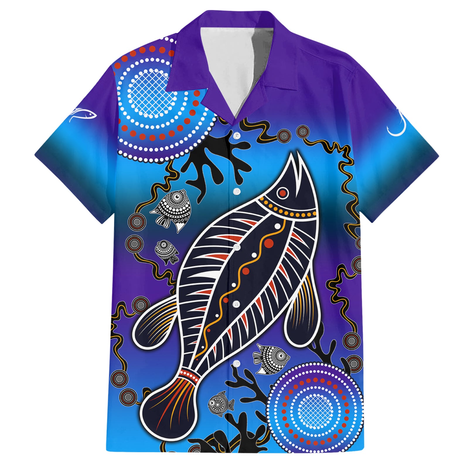 Australia Fishing Hawaiian Shirt Hooked On Fishing With Aboriginal Patterns - Vibe Hoodie Shop