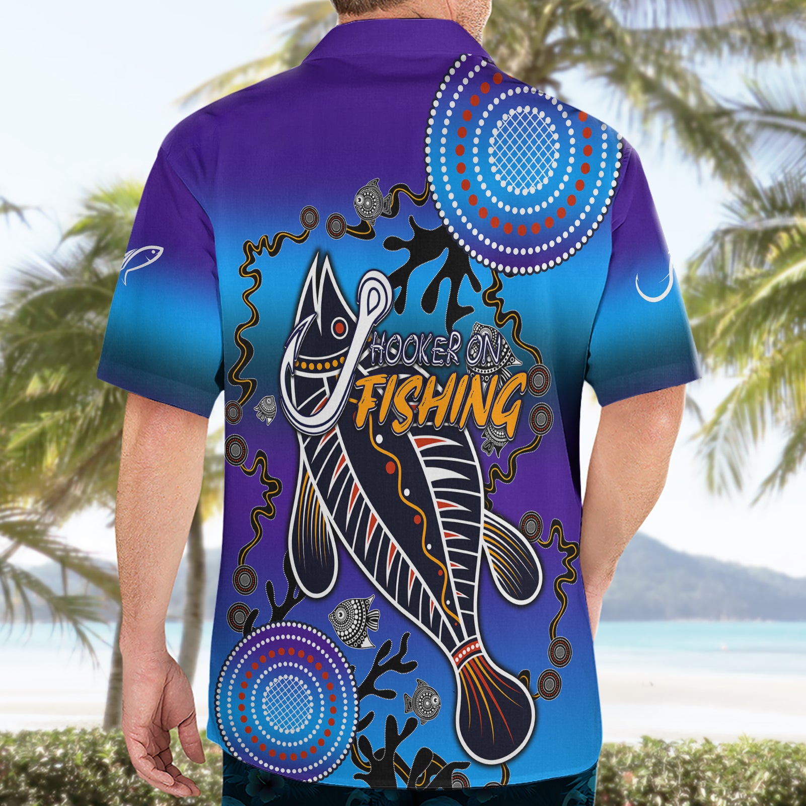 Australia Fishing Hawaiian Shirt Hooked On Fishing With Aboriginal Patterns - Vibe Hoodie Shop