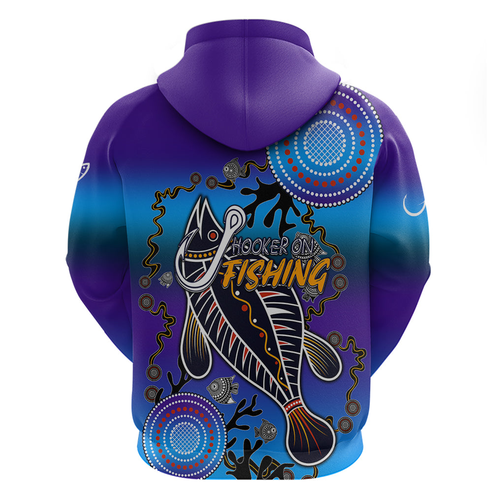 Australia Fishing Hoodie Hooked On Fishing With Aboriginal Patterns - Vibe Hoodie Shop