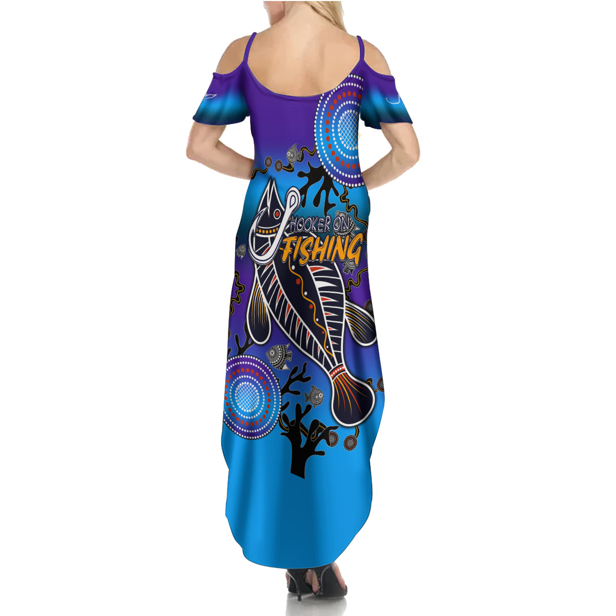 australia-fishing-summer-maxi-dress-hooked-on-fishing-with-aboriginal-patterns