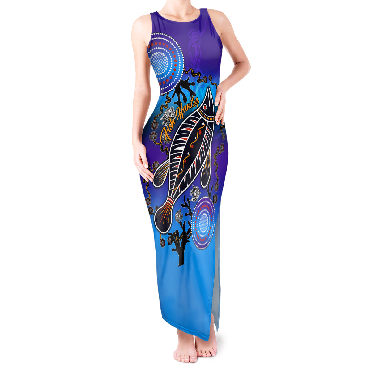 australia-fishing-tank-maxi-dress-hooked-on-fishing-with-aboriginal-patterns