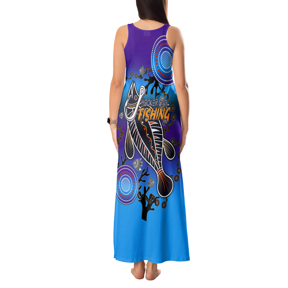 australia-fishing-tank-maxi-dress-hooked-on-fishing-with-aboriginal-patterns