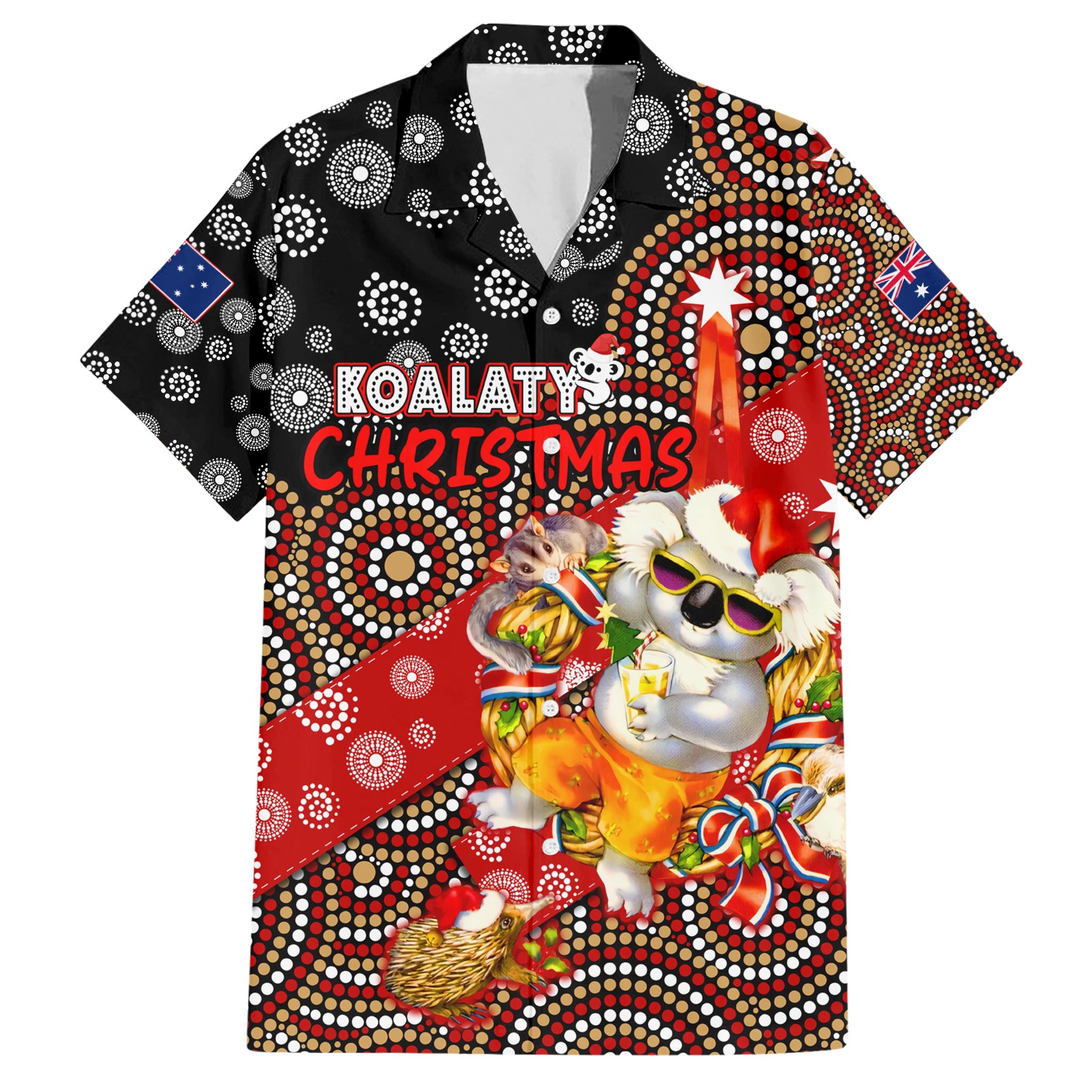 Koalaty Christmas Hawaiian Shirt Australia Koala Aboriginal - Vibe Hoodie Shop