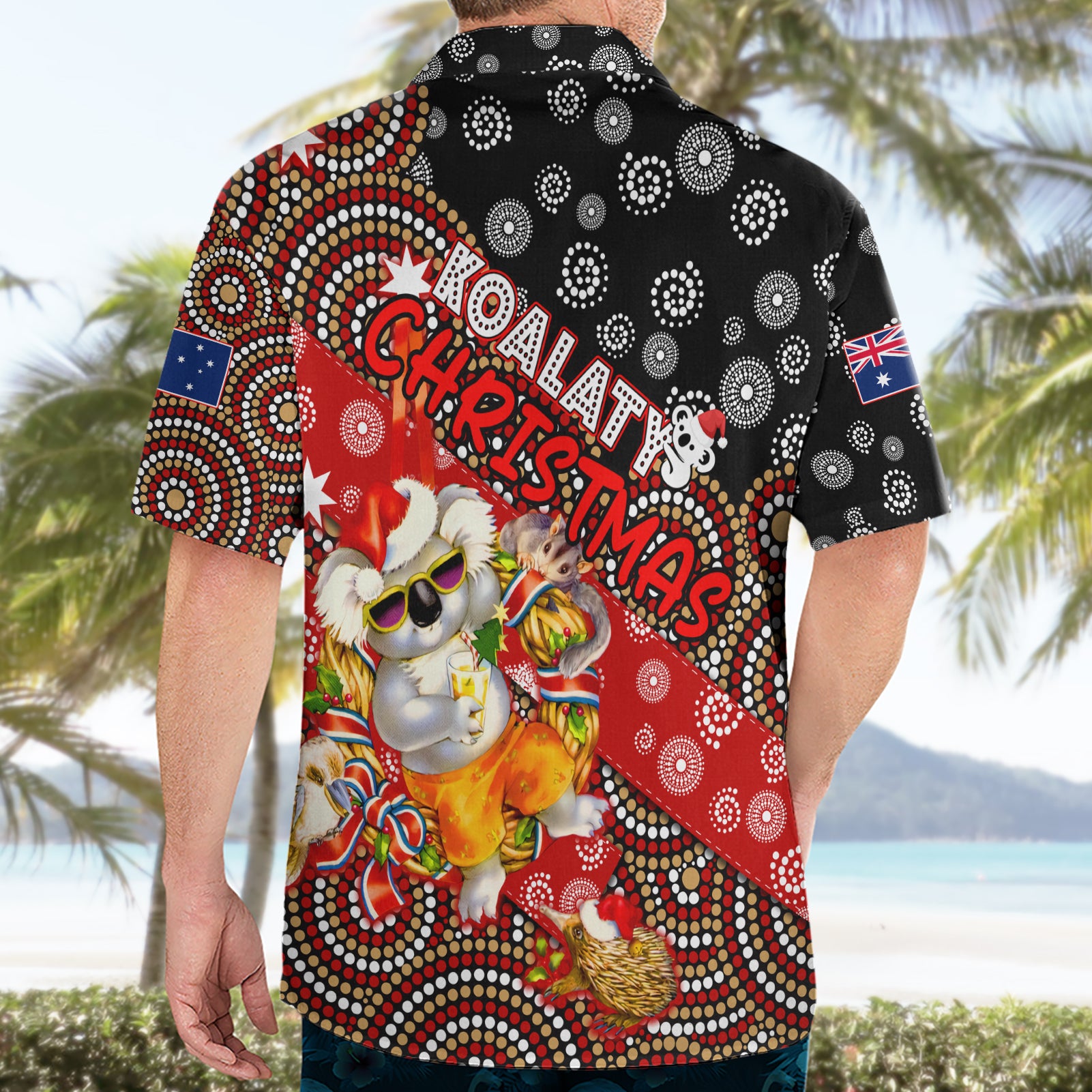 Koalaty Christmas Hawaiian Shirt Australia Koala Aboriginal - Vibe Hoodie Shop