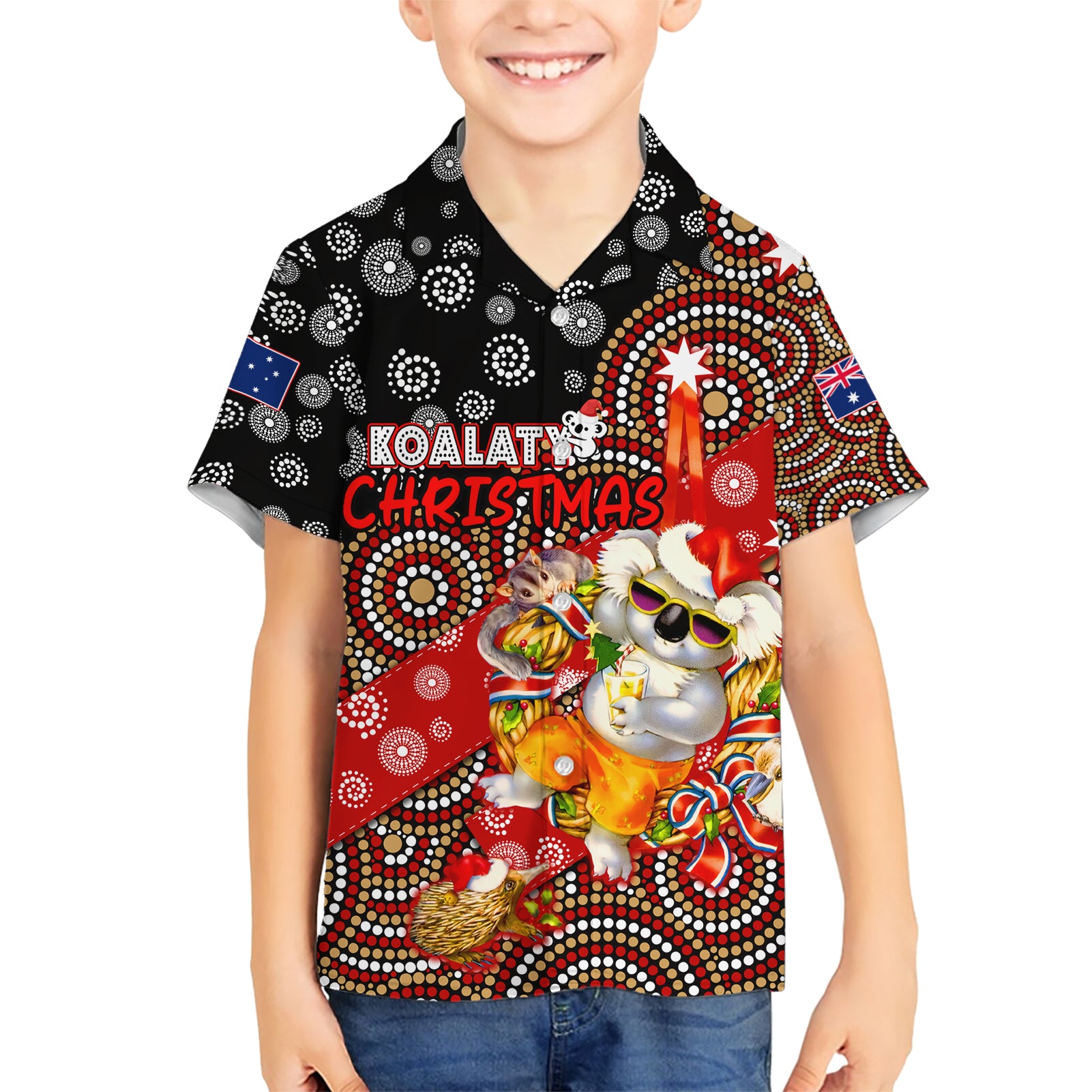 Koalaty Christmas Hawaiian Shirt Australia Koala Aboriginal - Vibe Hoodie Shop
