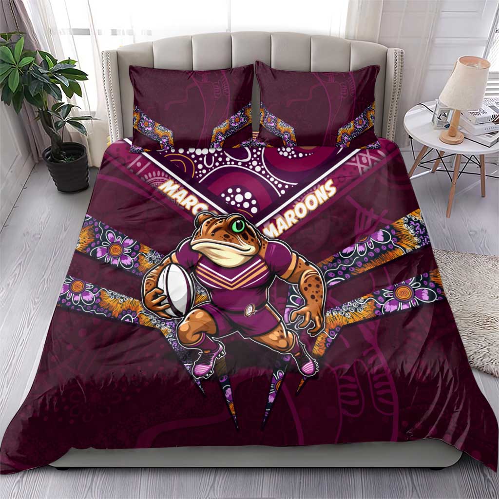 Personalised Queensland Maroons Bedding Set Mascot Rugby League - Vibe Hoodie Shop