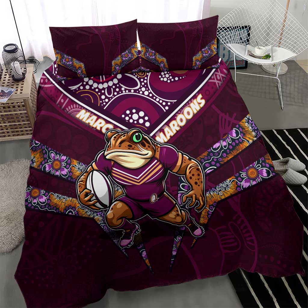 Personalised Queensland Maroons Bedding Set Mascot Rugby League - Vibe Hoodie Shop