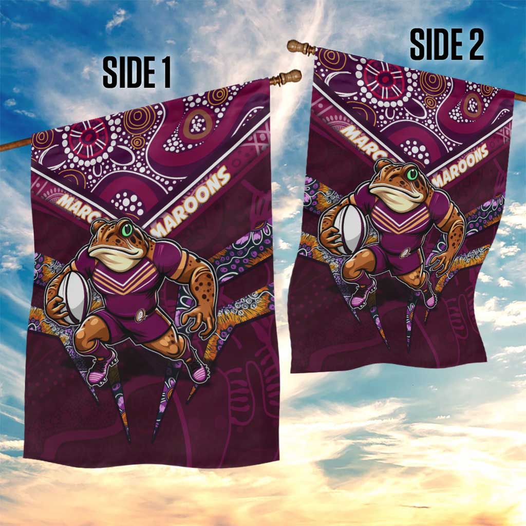 Personalised Queensland Maroons Garden Flag Mascot Rugby League - Vibe Hoodie Shop