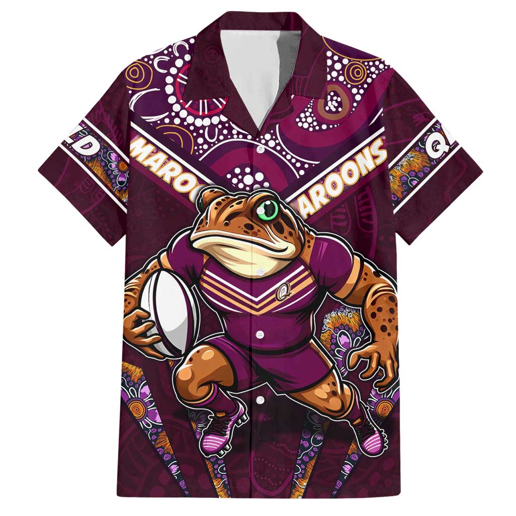 Personalised Queensland Maroons Hawaiian Shirt Mascot Rugby League - Vibe Hoodie Shop