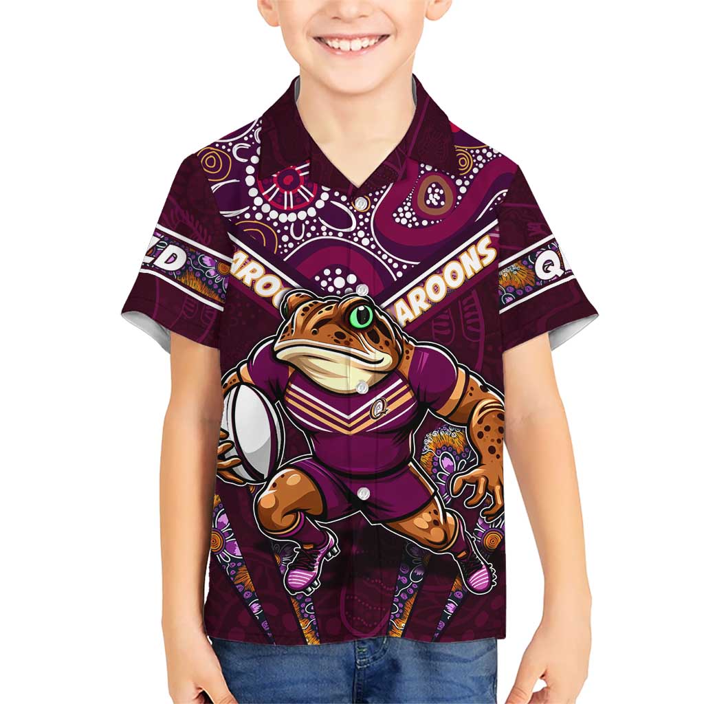 Personalised Queensland Maroons Hawaiian Shirt Mascot Rugby League - Vibe Hoodie Shop