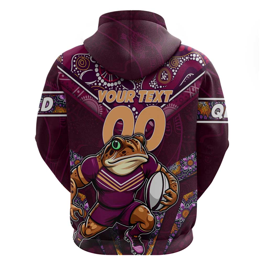 Personalised Queensland Maroons Hoodie Mascot Rugby League - Vibe Hoodie Shop