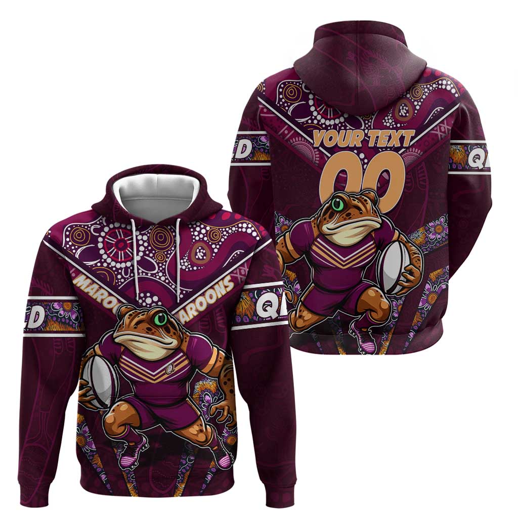 Personalised Queensland Maroons Hoodie Mascot Rugby League - Vibe Hoodie Shop