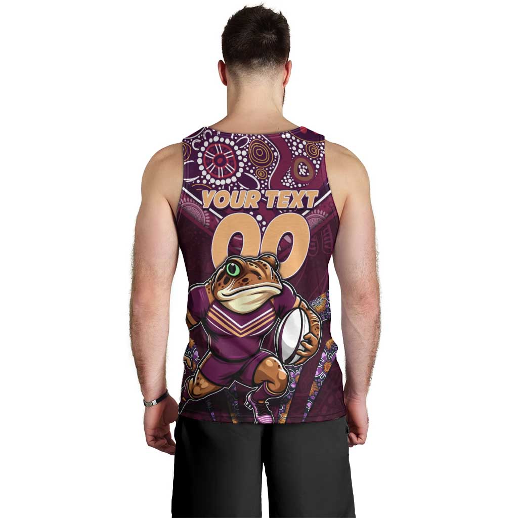 Personalised Queensland Maroons Men Tank Top Mascot Rugby League - Vibe Hoodie Shop