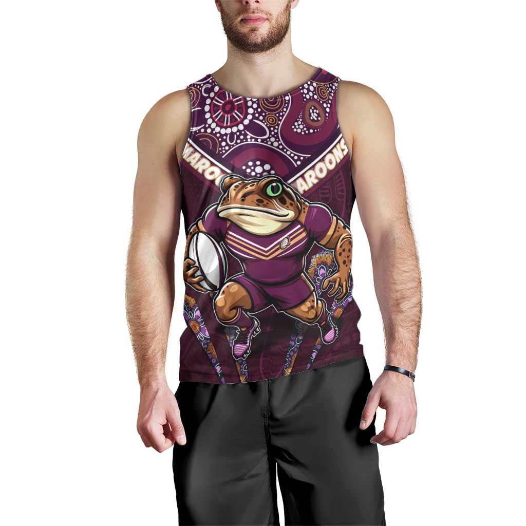 Personalised Queensland Maroons Men Tank Top Mascot Rugby League - Vibe Hoodie Shop