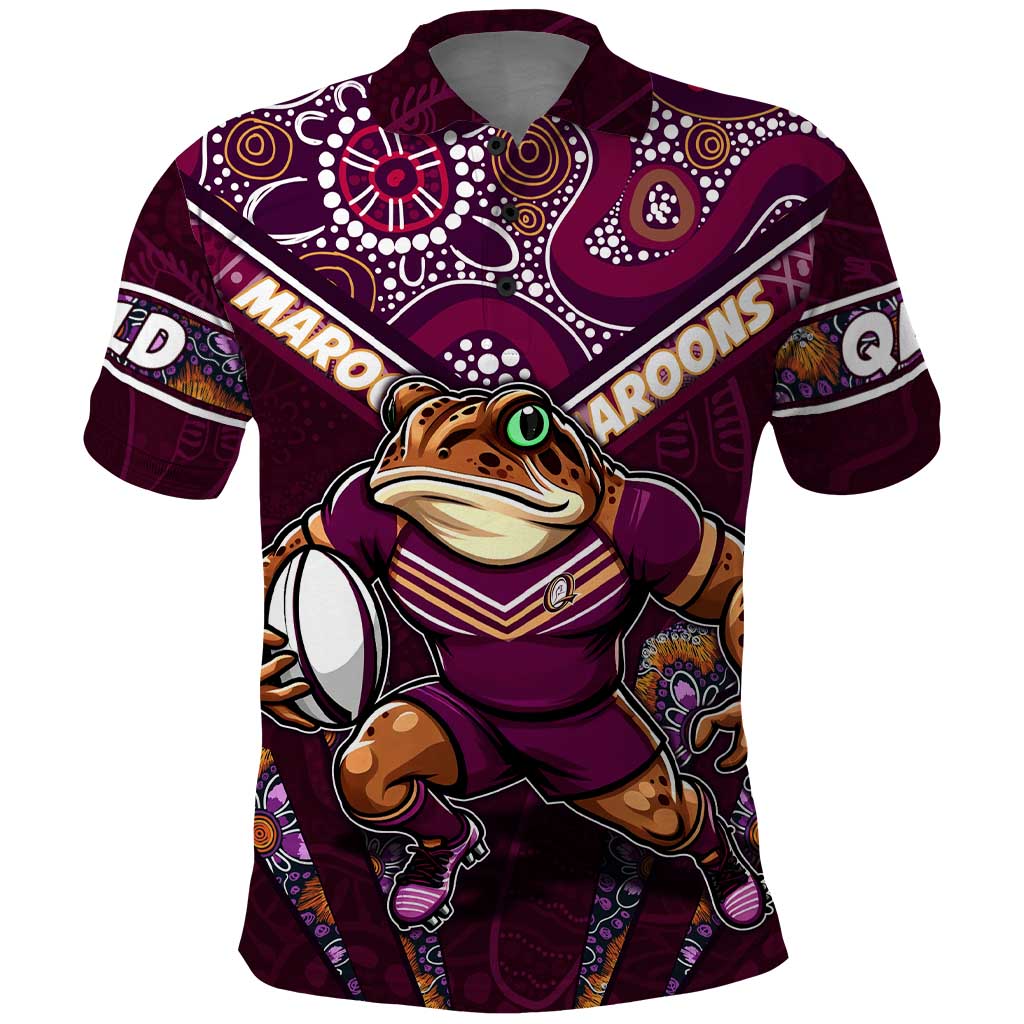 Personalised Queensland Maroons Polo Shirt Mascot Rugby League - Vibe Hoodie Shop