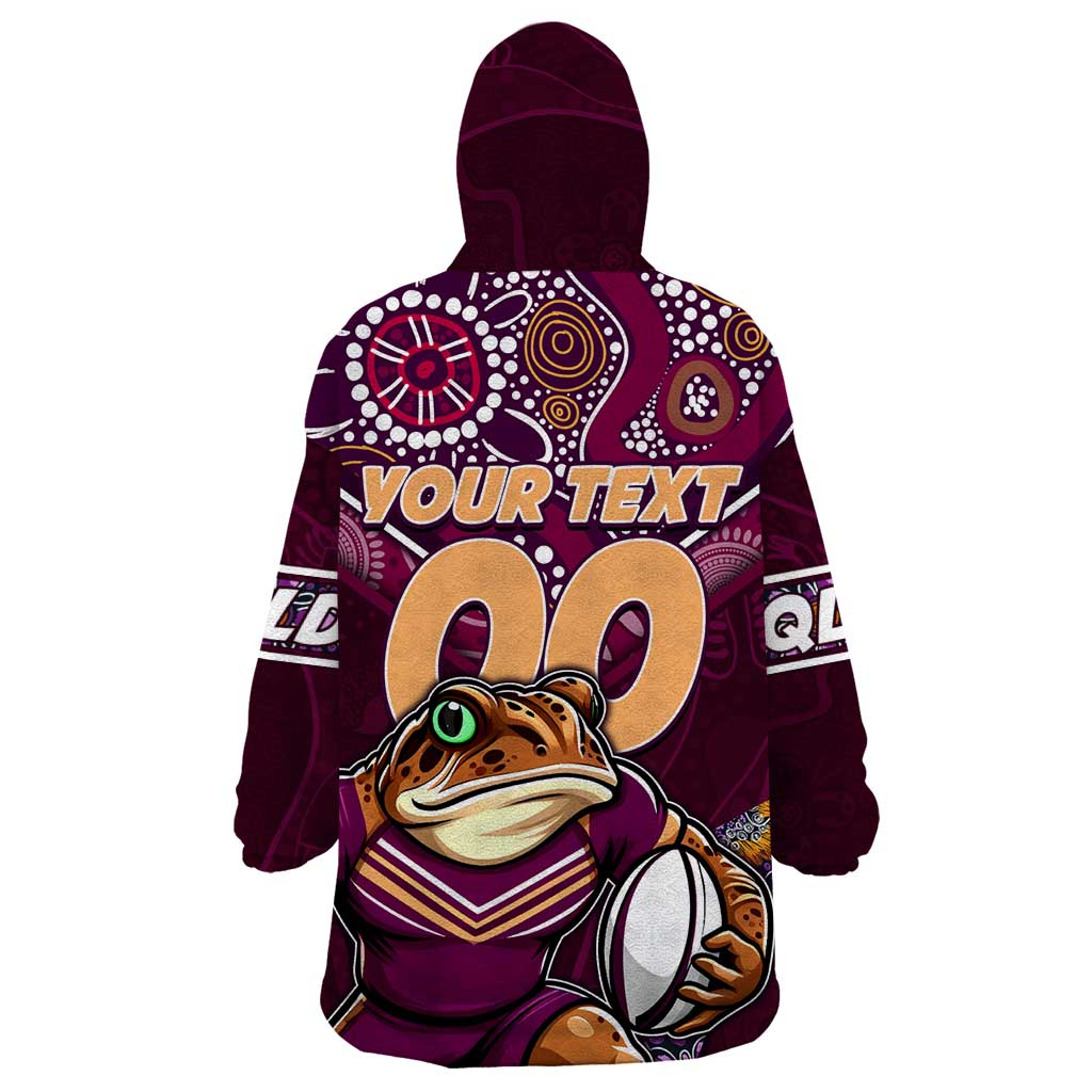 Personalised Queensland Maroons Wearable Blanket Hoodie Mascot Rugby League - Vibe Hoodie Shop