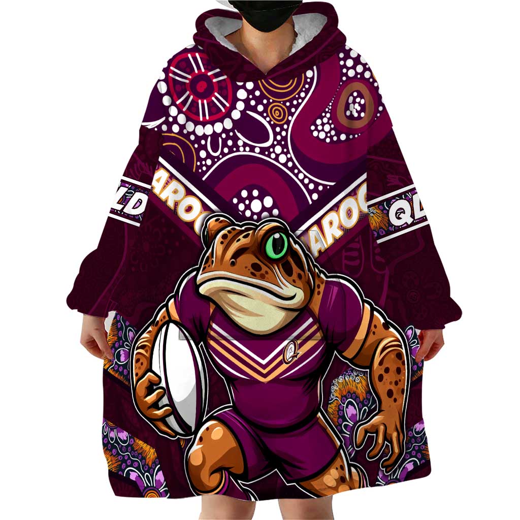 Personalised Queensland Maroons Wearable Blanket Hoodie Mascot Rugby League - Vibe Hoodie Shop