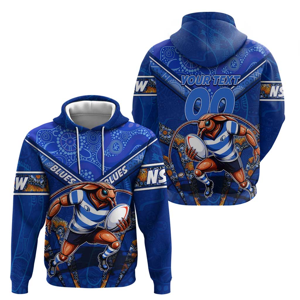 Personalised NSW Blues Hoodie Mascot Rugby League - Vibe Hoodie Shop