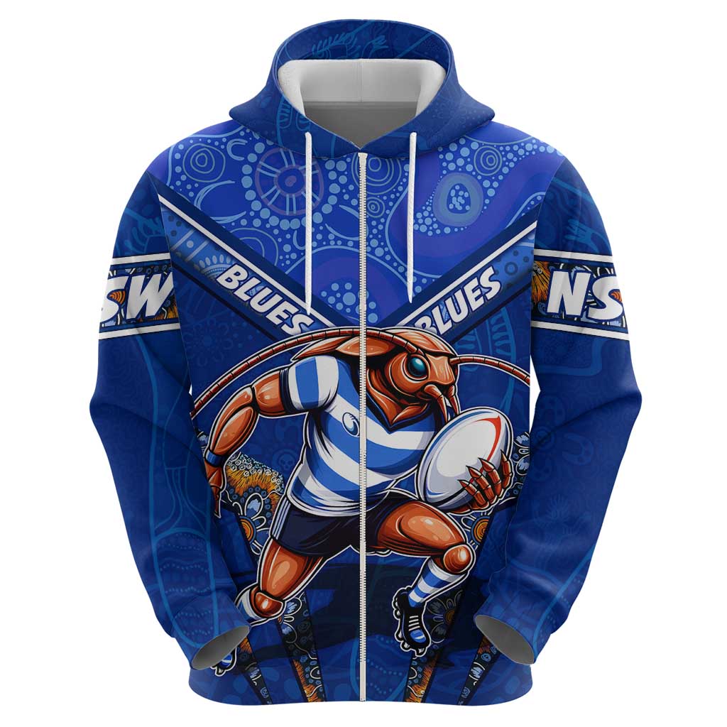 Personalised NSW Blues Hoodie Mascot Rugby League - Vibe Hoodie Shop