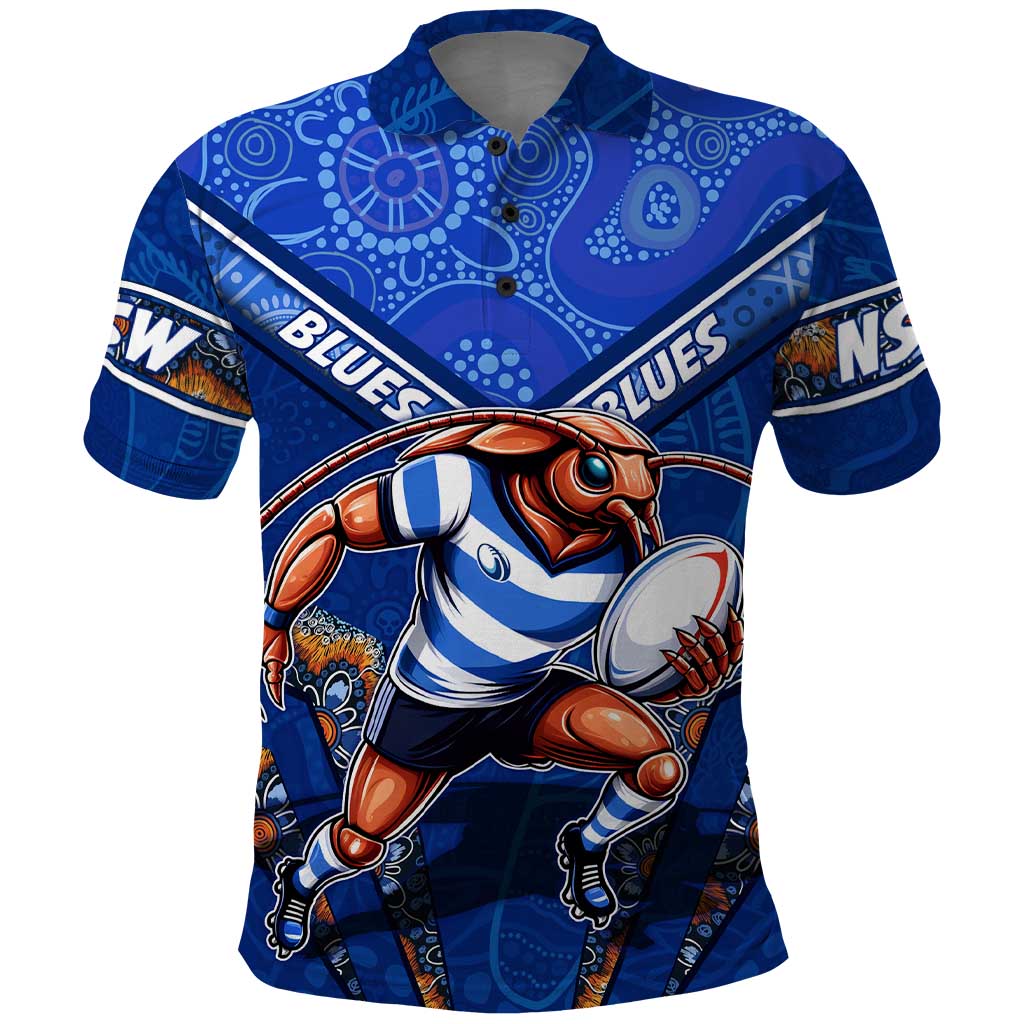 Personalised NSW Blues Polo Shirt Mascot Rugby League - Vibe Hoodie Shop