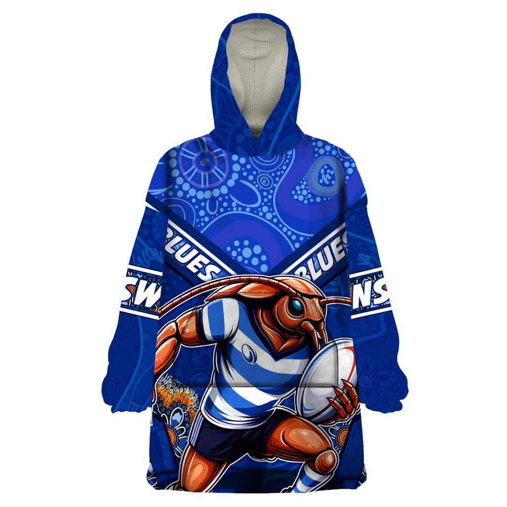 Personalised NSW Blues Wearable Blanket Hoodie Mascot Rugby League - Vibe Hoodie Shop