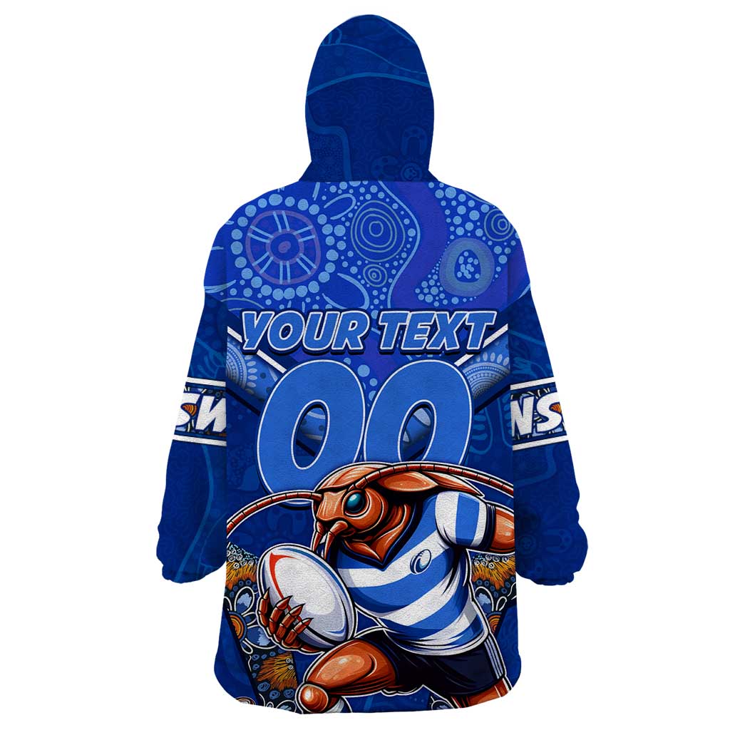 Personalised NSW Blues Wearable Blanket Hoodie Mascot Rugby League - Vibe Hoodie Shop