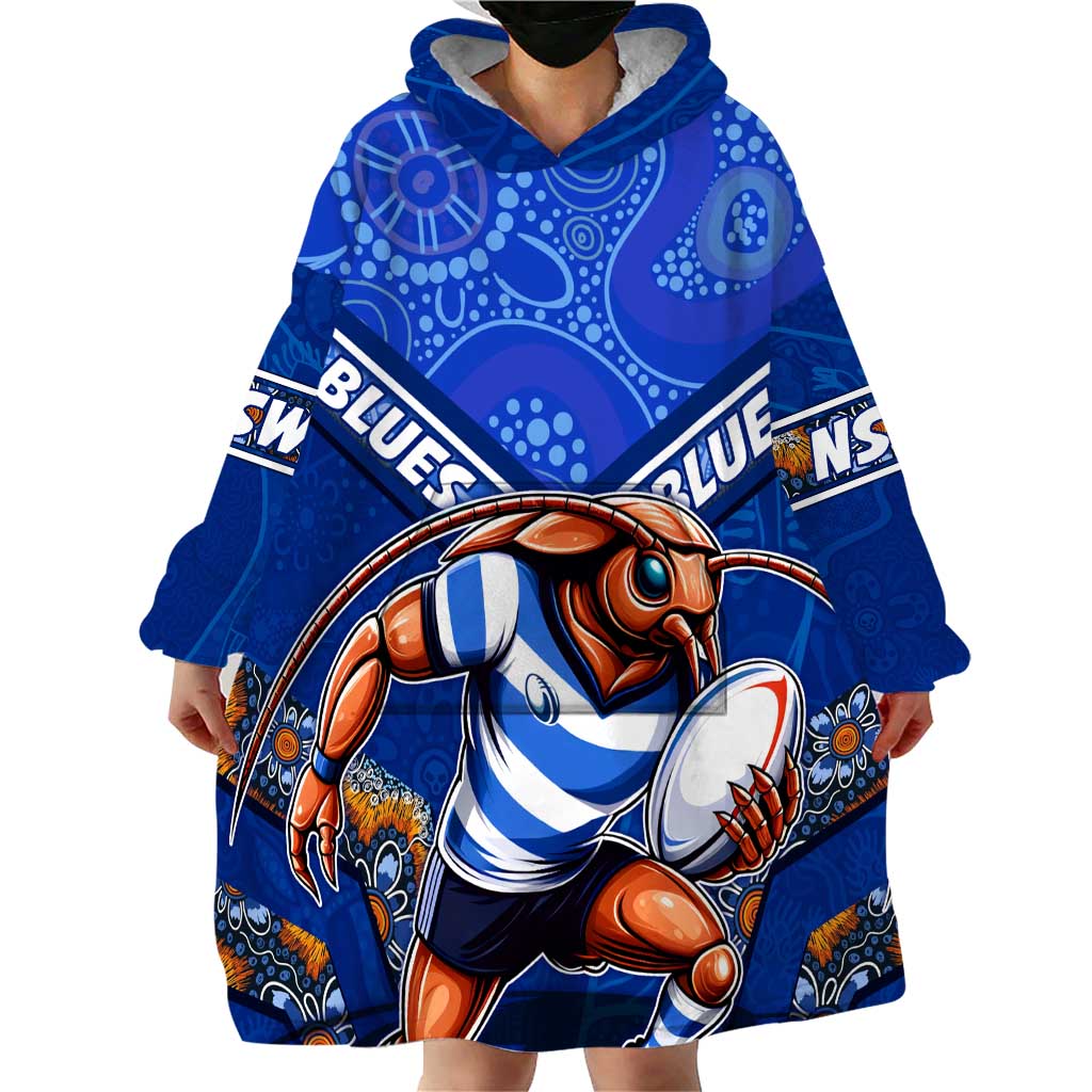 Personalised NSW Blues Wearable Blanket Hoodie Mascot Rugby League - Vibe Hoodie Shop