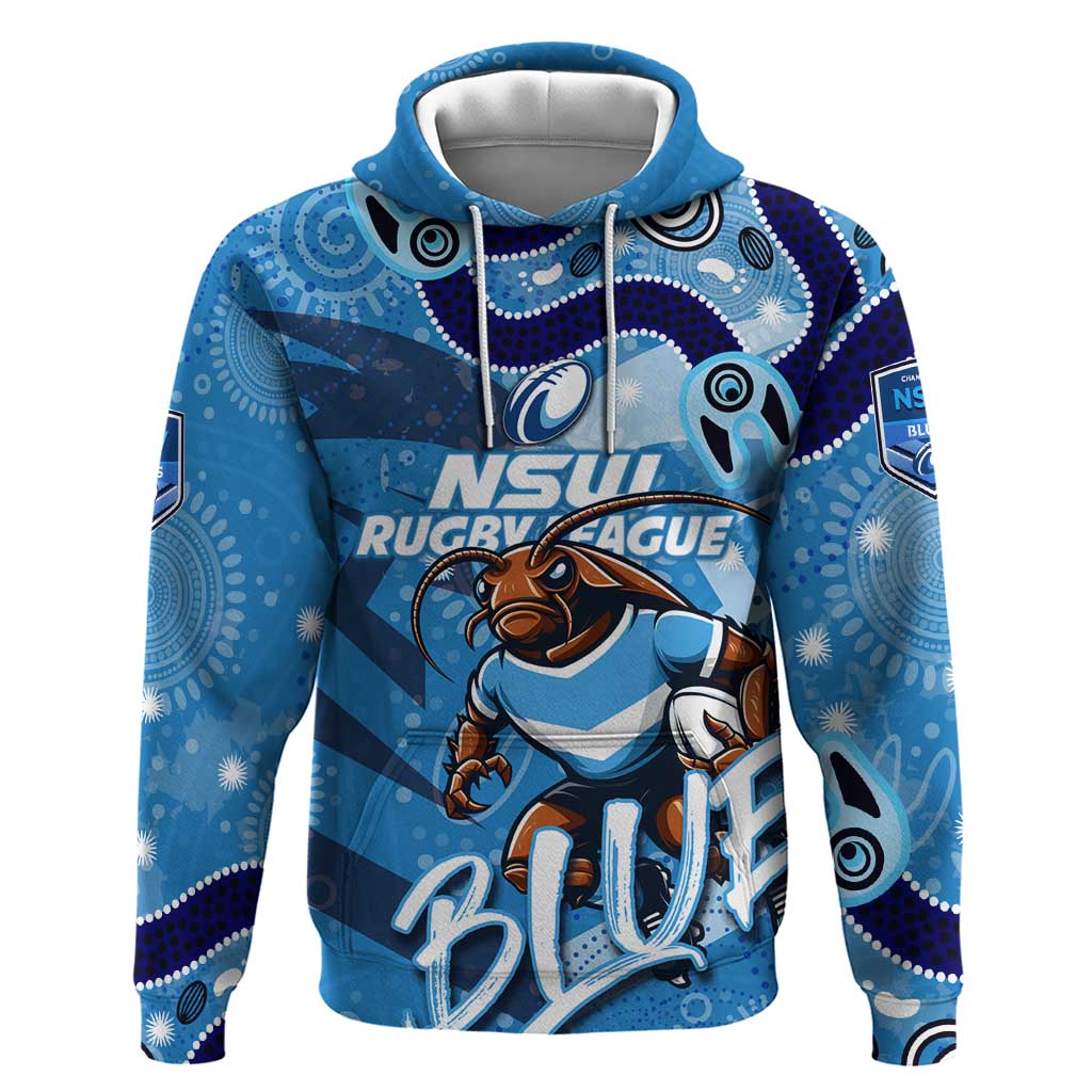 Personalized NSW Rugby League Hoodie Blues Mascot Indigenous - Vibe Hoodie Shop
