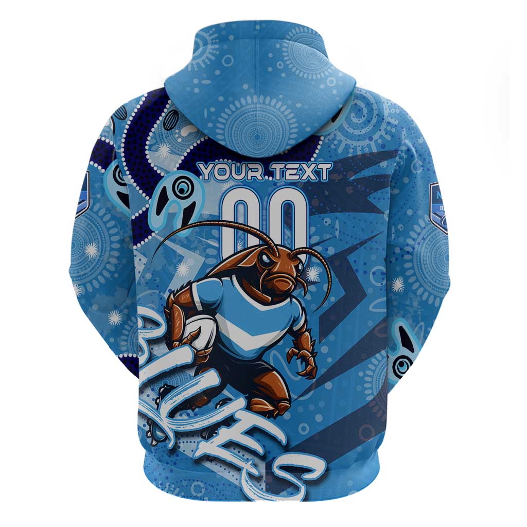 Personalized NSW Rugby League Hoodie Blues Mascot Indigenous - Vibe Hoodie Shop
