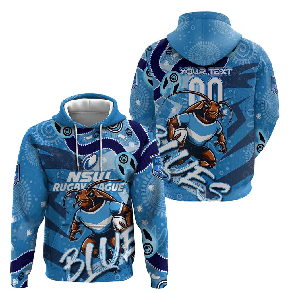 Personalized NSW Rugby League Hoodie Blues Mascot Indigenous - Vibe Hoodie Shop