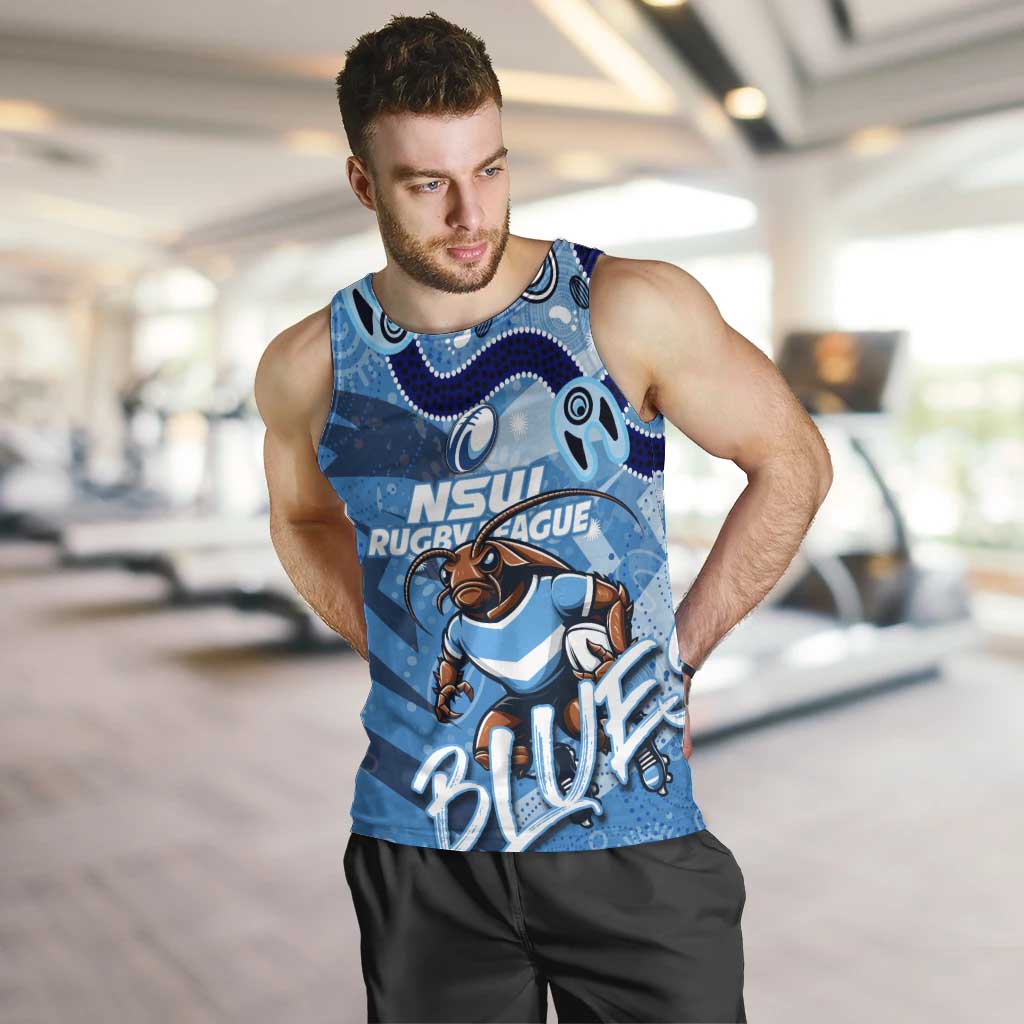 Personalized NSW Rugby League Men Tank Top Blues Mascot Indigenous - Vibe Hoodie Shop